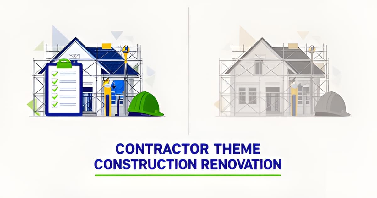 Flat illustration comparing two Altadena general contractor home builds in green and blue with headline Who Builds Best.
